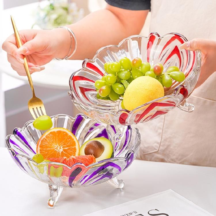 See Through Glass Snacks Container Bowl With Fixed Three Leg Design Supplements Any Dining Or Living Space