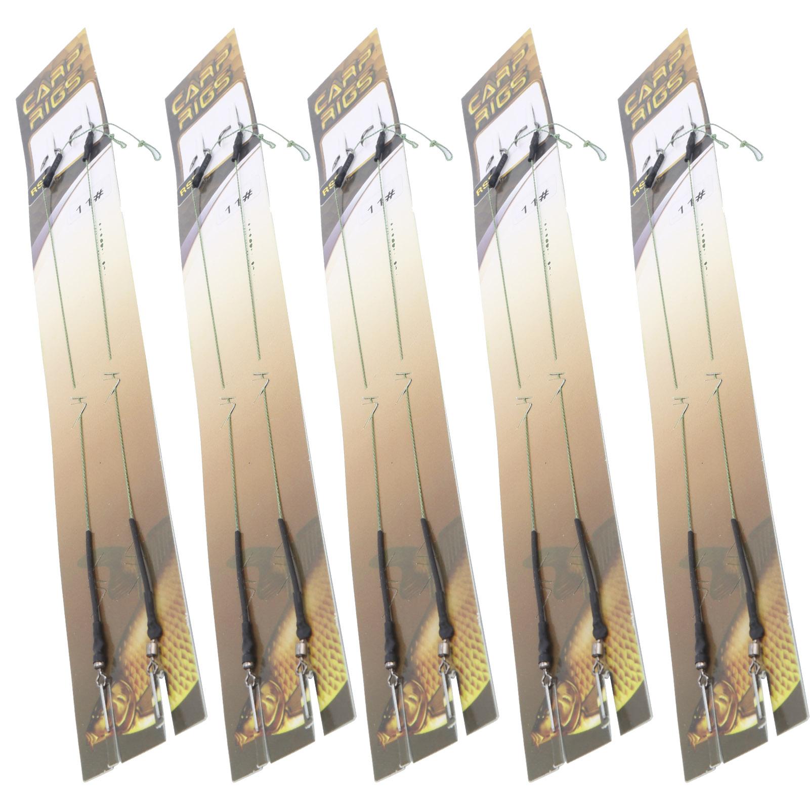 

5 Set Carp Fishing Hair Rigs Line Metal Hooks Bait Thread Hook Rigs Fishing Accessory11#