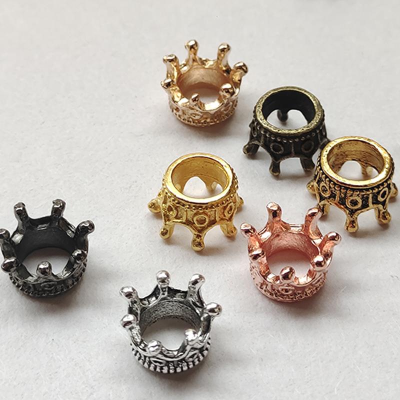 50pcs Alloy Loose Spacer Beads with Box Jewelry Making DIY Bracelet Handmade Accessories Crown Beads ConnectorsEnd Beads Cap TMZ