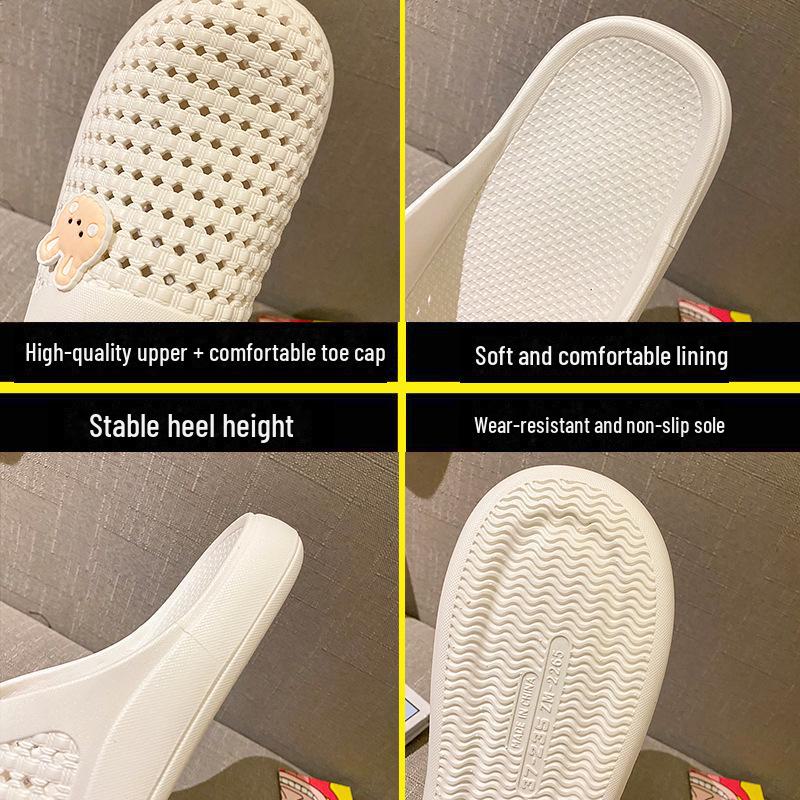 2024 Modische Hohlsandalen für Damen - Atmungsaktive, bequeme, flache Strandpantoffeln