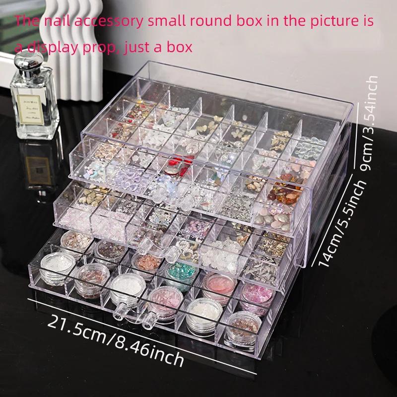 Nail art storage box, multi-layer drawer style jewelry, transparent box, diamond box, polishing head, diamond tool box
