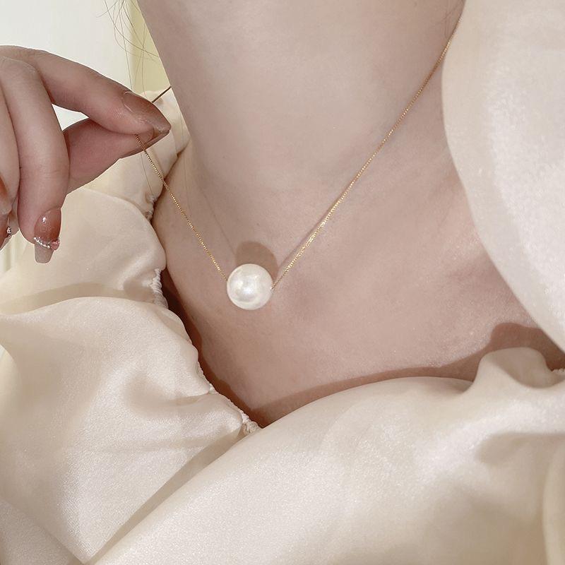 Simple Fashion Pearl Pendant Necklace Elegant Minimalist Pearl Jewelry for Women Girl Gift Accessories