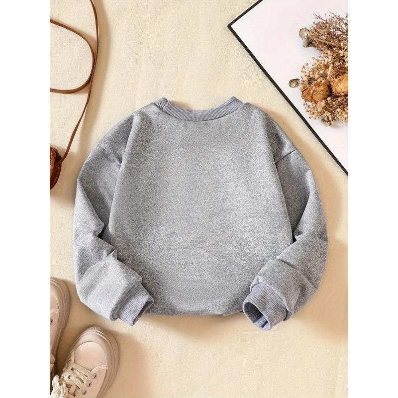 Kids Sweatshirt Creative Letter Pattern Fashionable Casual Crew Neck Sweatshirt Is Suitable for Daily Party Holiday Gifts