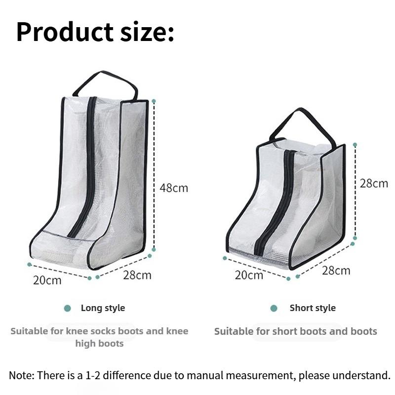 Long/Short Convenient Shoe and Boot Transparent Storage Bag, Dustproof and Waterproof, Essential for Travel, Home, and Camping