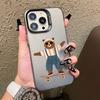 Cartoon Cool Skateboard Bear Laser Phone Case for IPhone 17 14 15 16 Pro Max Plus 12 13 Mini 11 Pro Max 17 Air Shockproof Covers