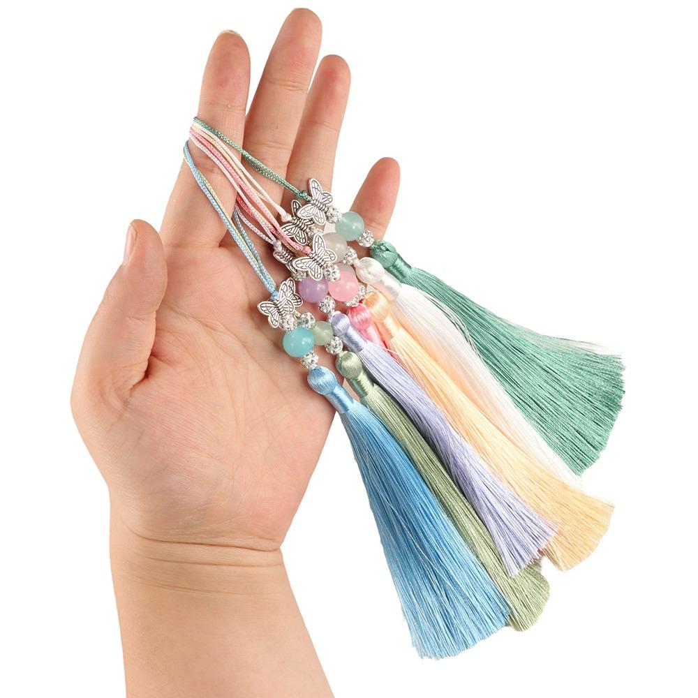 DIY Crafts Bookmark Tassels Lucky Phone Pendant Chain Keychain Tassel Car Keyring  Gift