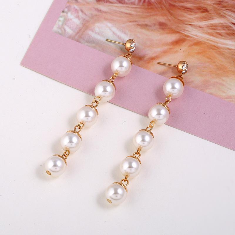 Elegant Korean Pearl Tassel Earrings - Versatile Long Dangle Personalized Jewelry for Women