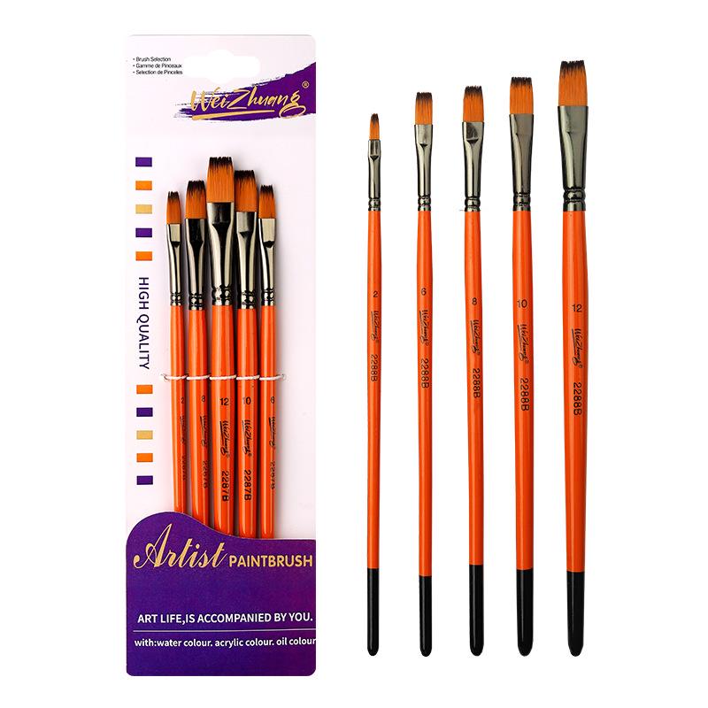 17-Piece Nylon Bristle Paintbrush Set for Students: Ideal for Acrylic and Oil Painting