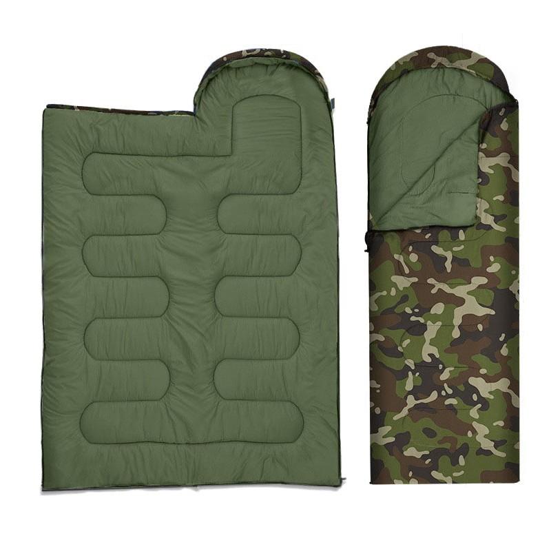 Lightweight Mummy Quilt 2in1 Travel Sleeping Bag with Camouflage Cover, Military Forest