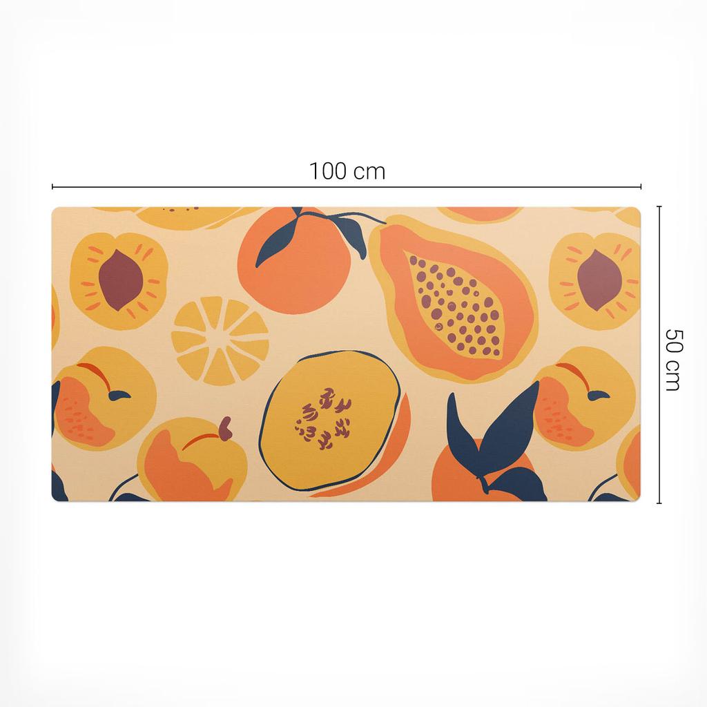Mata Ochronna Na Blat Do Firmy Biura Pracy Owocowy Wzór Retro 100X50 Cm