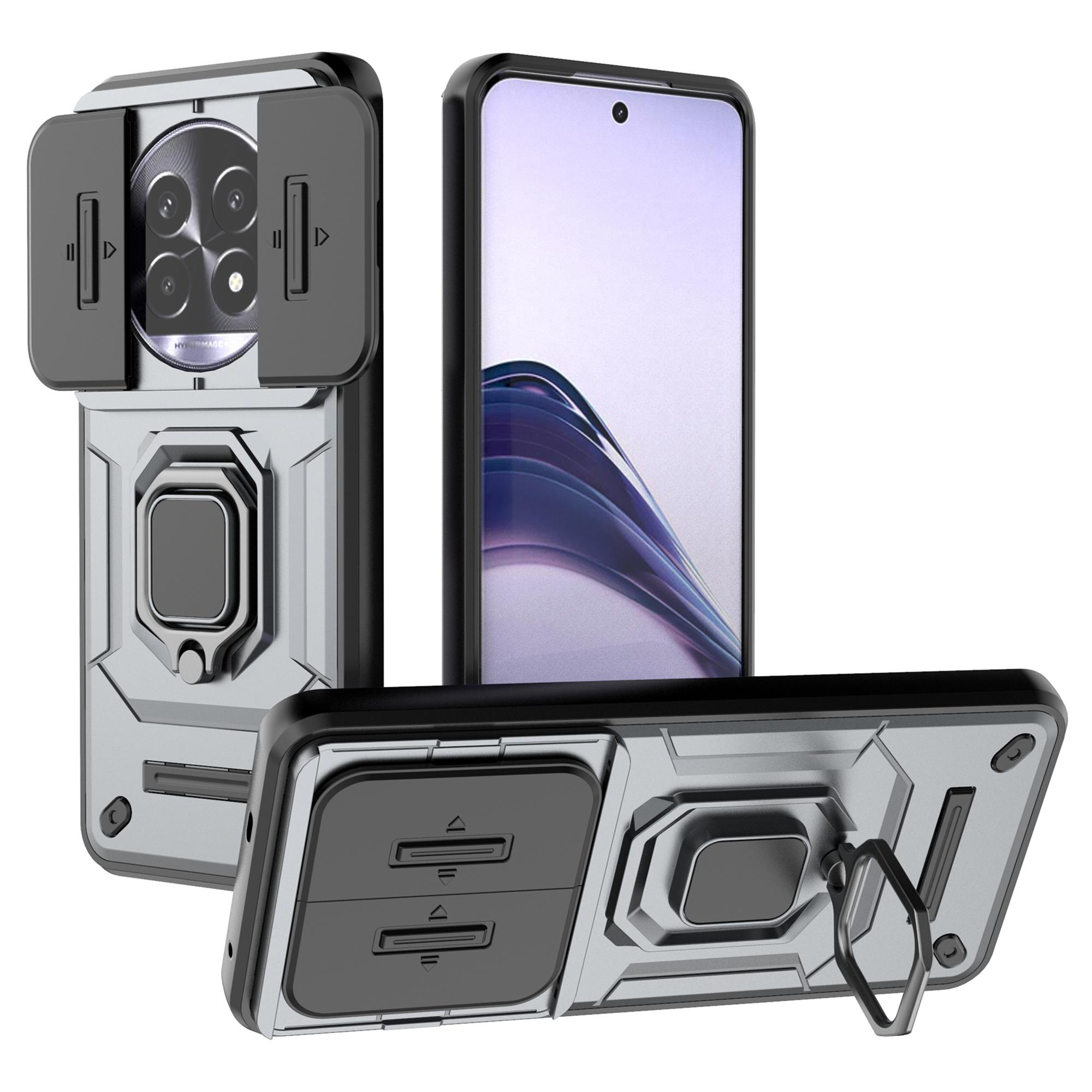 

Для Realme 13 Pro 5G (Глобальний)/13 Pro+ 5G (Глобальний) Чохол PC+TPU з підставкою Захисник для телефону з кришкою для об єктива Grey