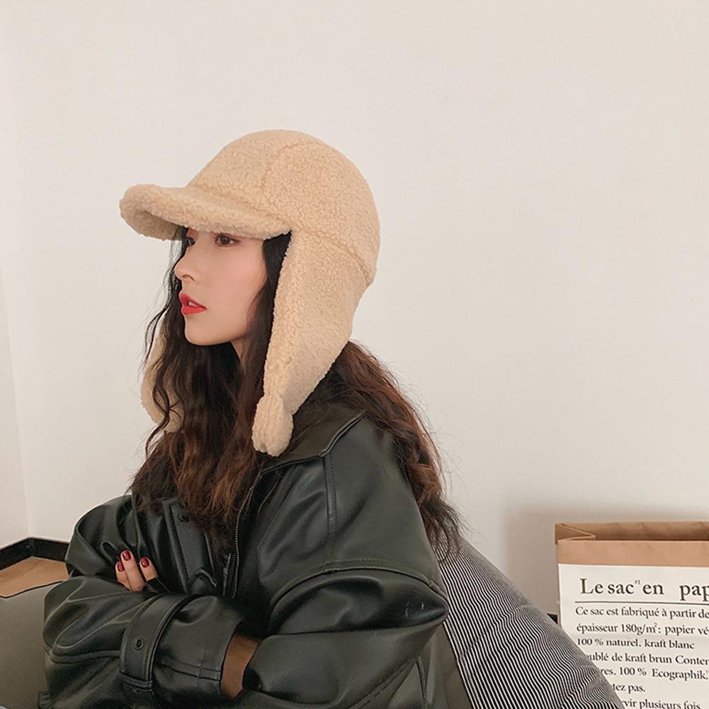 Women Korean Style All Matching Thickened Baseball Cap Cute Ear Protection Plush Warm Hat