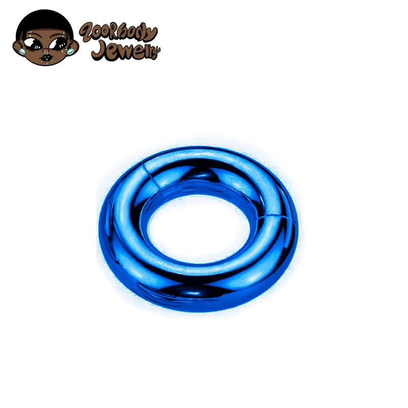 ASTM F136 Titanium Large Gauge 4G 6G 8G 10G Single Hinged Clicker Segment Hoop Ring Mirror Septum Nose Piercing Anodizing Body