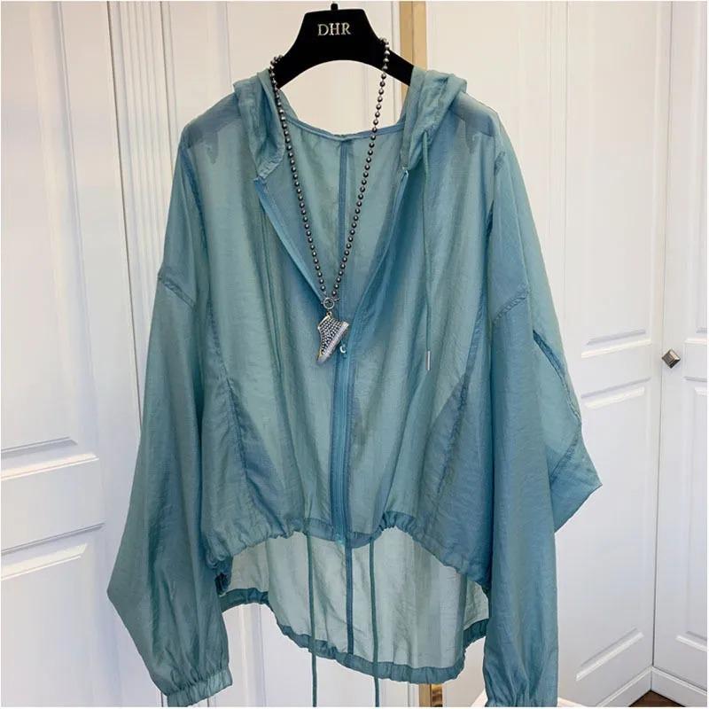 2026 Women's Lightweight Ice Silk Hooded Sun Protection Shirt - Slimming, Loose Fit for Summer