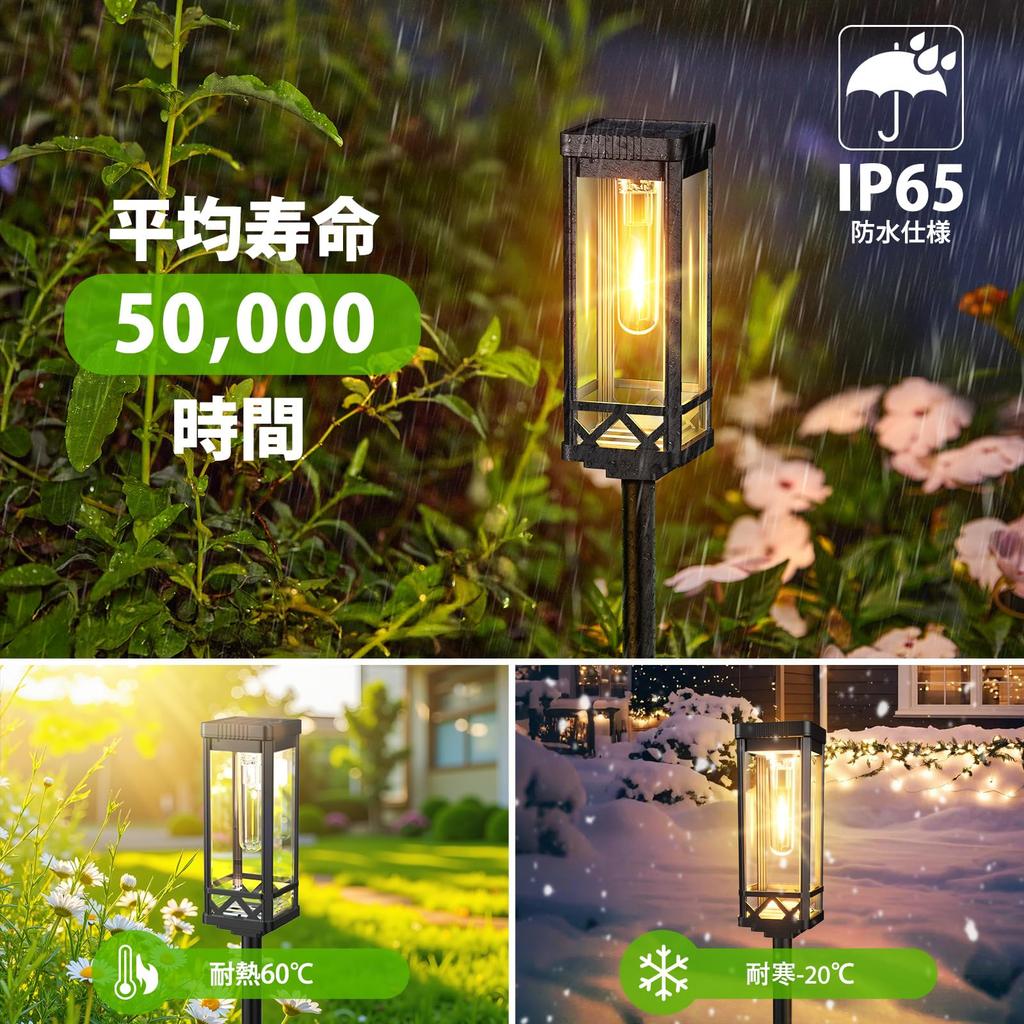 PUAIDA Outdoor Waterproof Solar Garden Lights with Retro Design IP65 High Warm White Auto Run Recessed Suitable for Parking Flower and Stylish