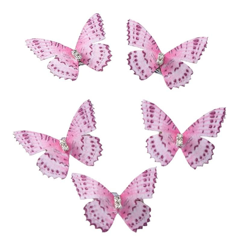Pack Of 5 Butterfly Hair Clip For Women Girl Hair Accessories Side Barrettes For Parties Proms School Event Wear