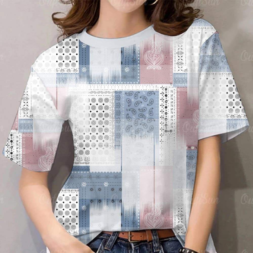 Women's Barong Shirt - Printed Flower Design | Short Sleeve Casual Top