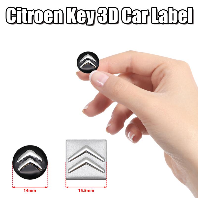 ATJ3 14/15.5mm Metal Car Emblem Remote Key Stickers Badge For Citroen C4 Picasso Xsara C5 Aircross Cactus C1 C2 C3 Styling Stickers