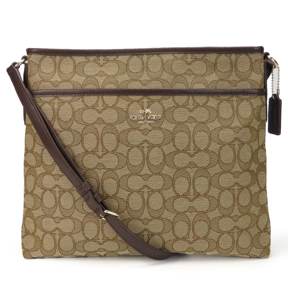 Used COACH Shoulder Bag F55363 Signature canvas/leather Brown Diagonally hung