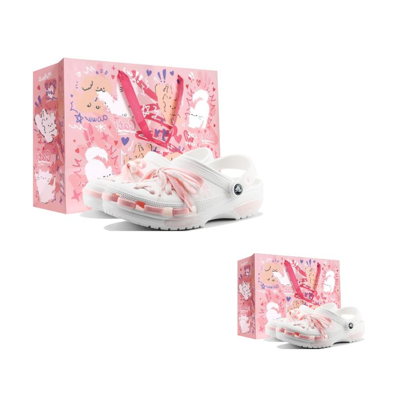 

Crocs Classic клоги Лед Клейкий Сладкое Вино Подарочный Пакет Расписанные Вручную Сладкие Девичьи Дырочные Туфли Унисекс Розовый 41-42 розовый