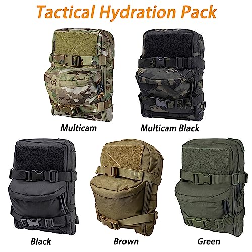 TWINFALCONS Wasserbeutel, Taktische Tasche, Trinkrucksack, Militärstil, 500D Nylon, Molle Wasserflaschentasche, Großer Stauraum, Mehrere Taschen, Mu