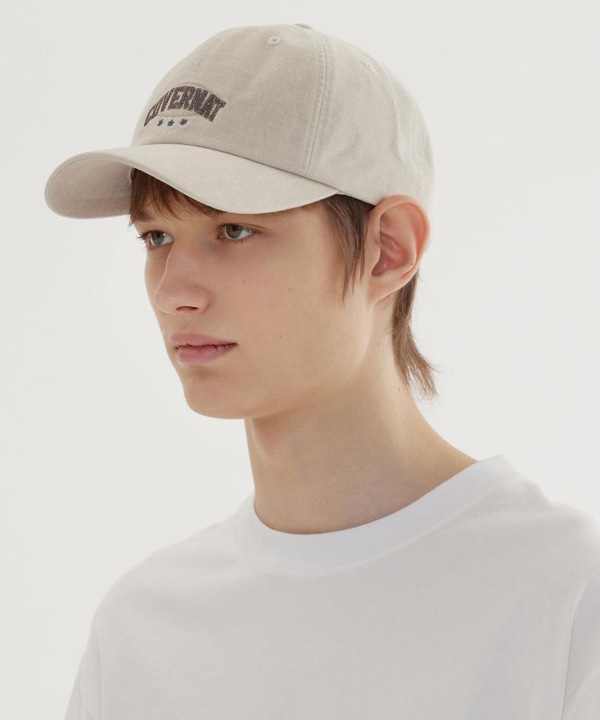 COVERNAT [Standard Fit] Arch Logo Vintage Artwork Ball Cap Beige