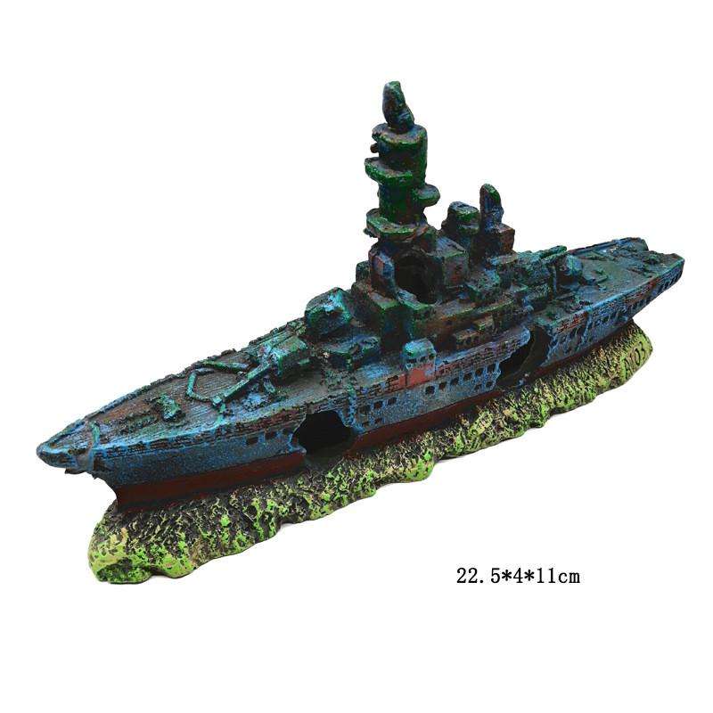 Aquarium Fish Tank Decorations Landscape Pirate Ship Wreck Ship Vintage Resin Design Boat Aquarium Accessories Home Decorations