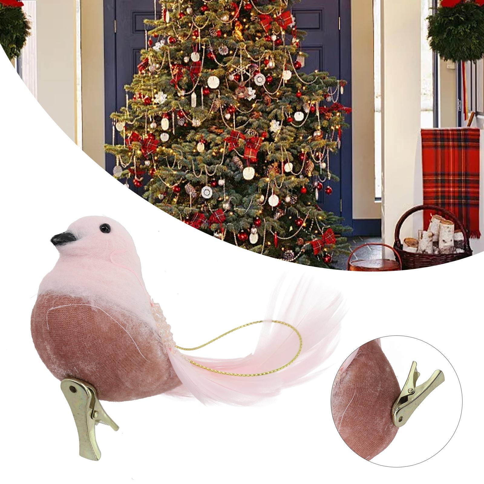 

New 3D Fake Craft Birds Christmas Decoration Simulated Foam Feather Bird Christmas Decoration Pink Christmas Tree Pendant China Mainland