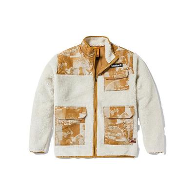 Timberland Barevná bloková bunda se stojáčkem na zip Unisex bunda Vintage-White A6B36-CM9