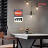 Vintage Beware Of Your Wife Metal Wall Art Rustic Square Tin Sign 7.8x11.8 Inch Retro Home Decor Plaque