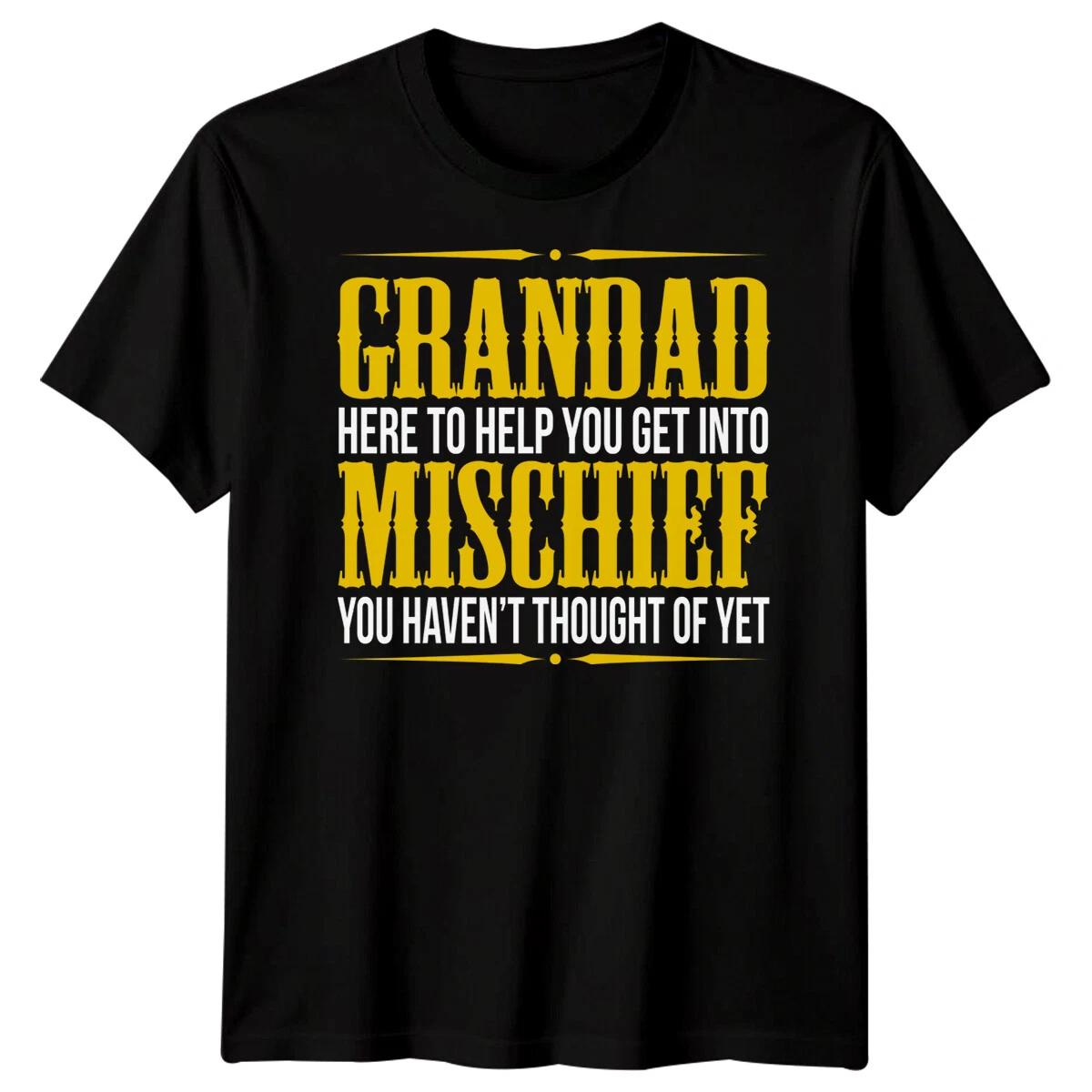 Mens Grandad Mischief Funny Fathers Day TTshirt Tee Best Dad Ever Papa Life 1#FD S