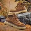 Mode Hohe Qualität Wanderschuhe Rutschfest Herren Basic Stiefel Echtes Leder Knöchel Schuhe Freizeitspaziergang Sneaker Herren Motorradstiefel