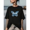 180G Soft Butterfly Print T-Shirt for Women - Ideal for Family Outings, Office Events, And Festive Gifts | Lightweight And