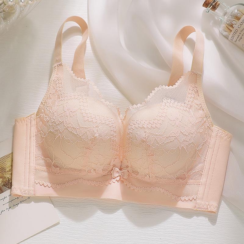 

Customized lace without steel ring, hole cup, anti-sagging adjustment type, medium and thick cup, temperature-sensitive bra cover gathered 32/70ab medium thick cup