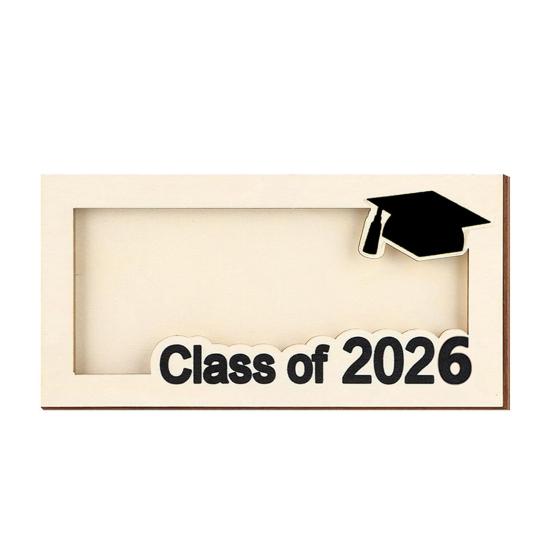 Wooden Graduation Money Holder Class of 2026 Congrats Grad Cash Frame Graduation Money