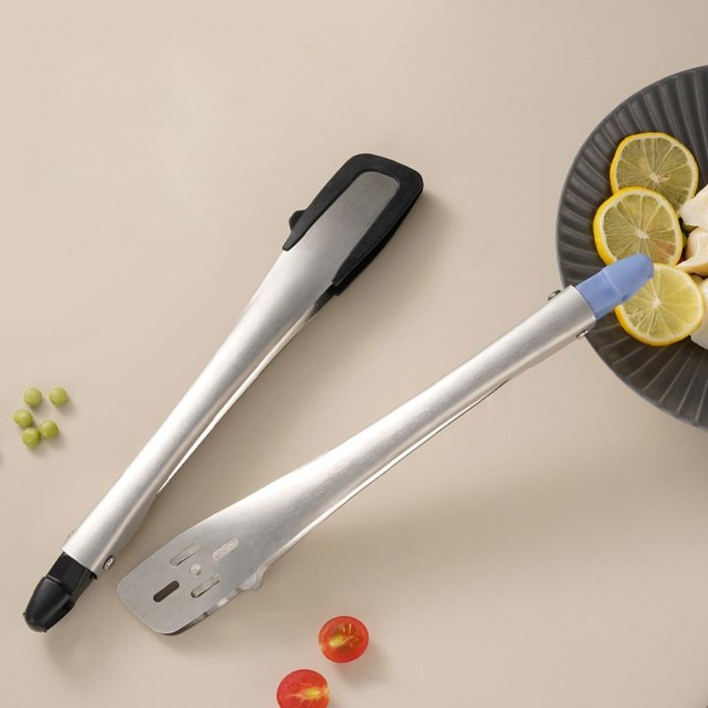 2 Piece Multipurpose Rustless steel Cooking Tongs Slip Polystyrene Grip Heatproof For Roasting Serving