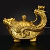 Feng Shui Copper Dragon Censer Looking Back Dragon Statue for Home Office Desk