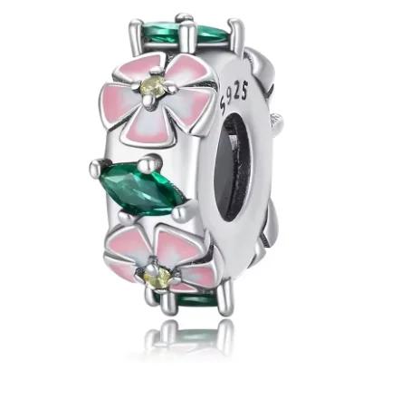 copper Romantic Flower Charm Bead Charms Bloom Rose Pendants Bead Charms fit Authentic Bracelets Necklaces Do It Yourself Jewellery Gift for Women