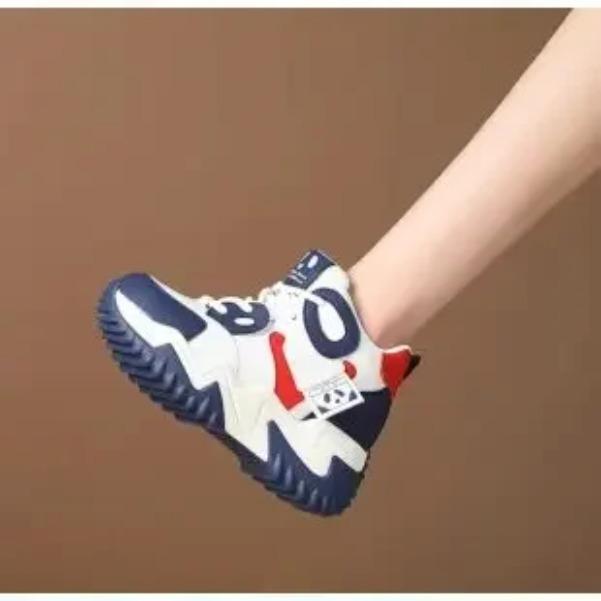 

Men Women Casual Sports Sneakers LaceUp ThickSole Fashion Platform Sport Shoes Lace Thick Soled Ladies Heighten Woman Chaussure Femme 40