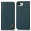 KHAZNEH For iPhone 16e Case Wallet Genuine Cow Leather Phone Cover Nappa Texture