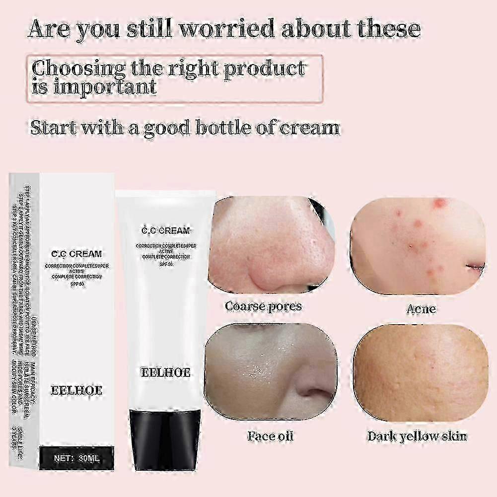 CC Cream SPF50 Color Correcting Makeup Primer 2025, Skin Tone Adjusting, Hydrating, Sun Protection, Multi-Benefit