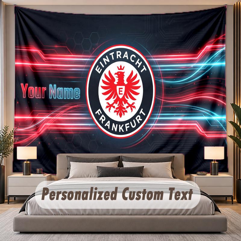 Custom Name Text Tapestry Eintracht Frankfurt Personalized Polyester Wall Tapestry For Bedroom And Room