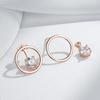 Simple Shiny Natural Zircon Drop Earrings For Women Luxury  Rose Gold Color Party Accessories Daily Fine Jewelry