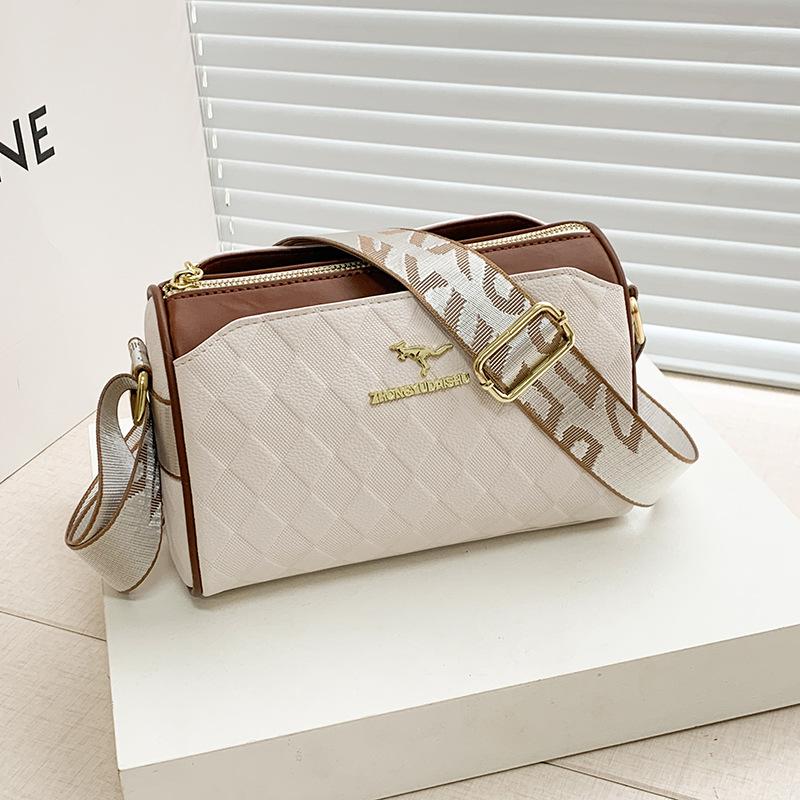 Klasická retro dámska crossbody kabelka s veľkou kapacitou, jednoduchá denná kabelka cez rameno, mäkká kožená jednofarebná, všetko