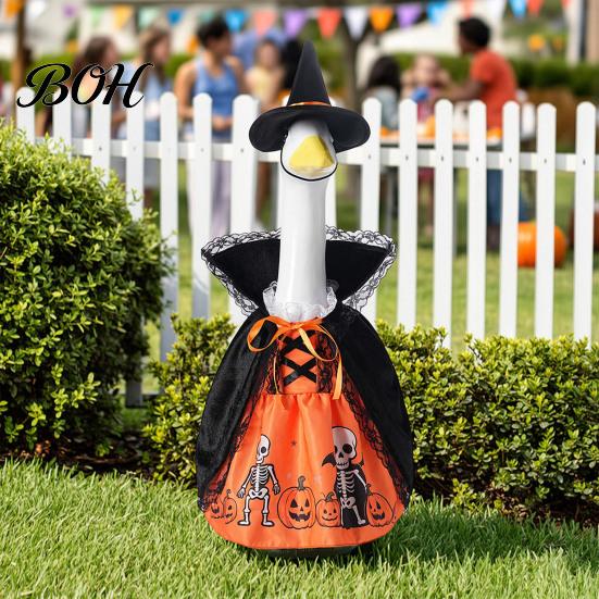 Saisonale Veranda-Gans Kleidung 1 Set Weihnachtskostüm, Festliches Kleid mit Hut, Winter-Dekorationszubehör Herbst-Feiertagskostüm für 23-Zoll-Statue, Garten