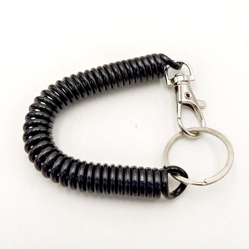 1Pc High Elastic Plastic Anti-lost Phone Cable Spring Rope Key Chain Bag Mobile Phone Lanyard Keychain Color Spring Rope