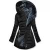 Women's Fleece Lined Hooded Puffer Jacket Zip Up Long Coat Winter Outerwear