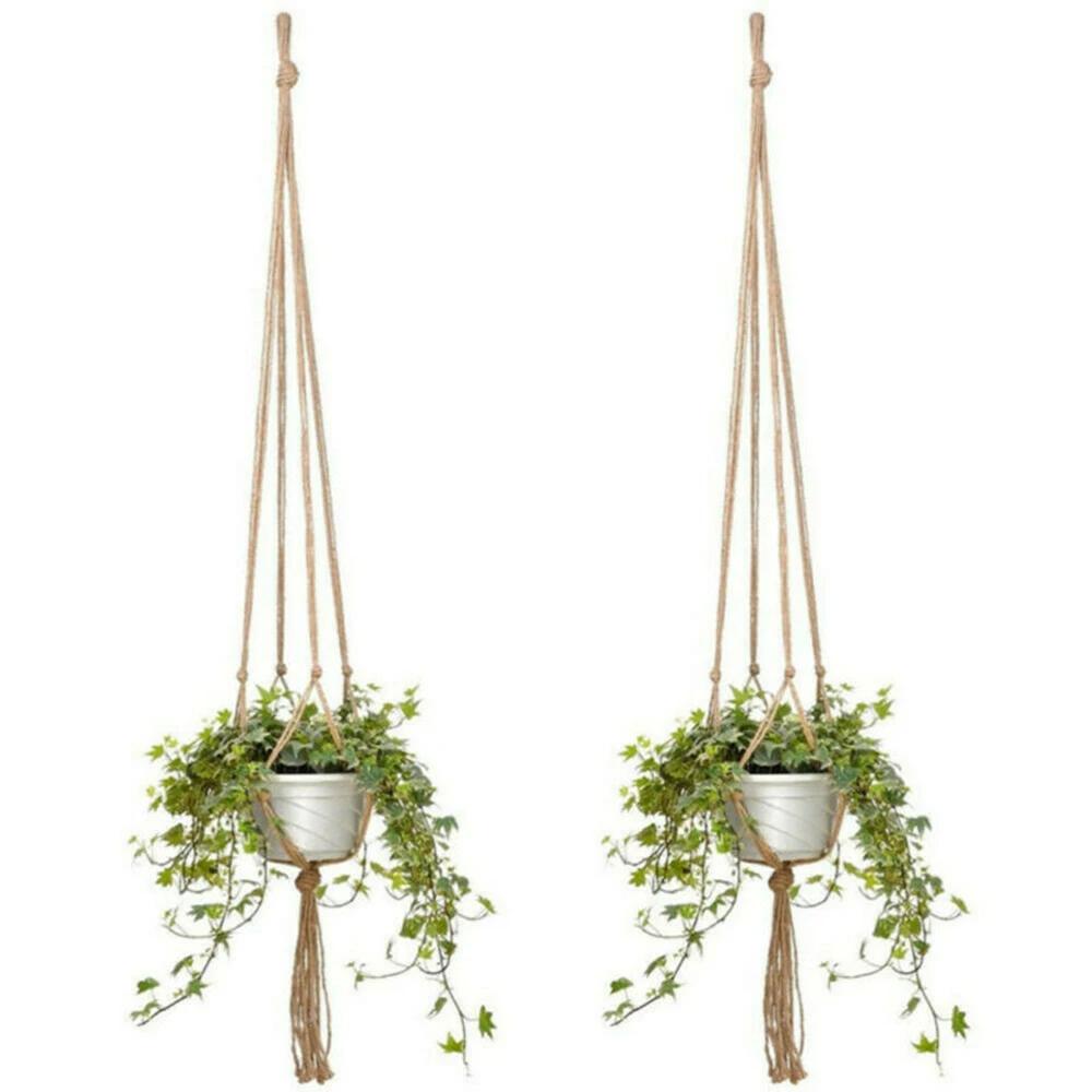 

1/6PCS Macrame Plant Hanger Vintage Rope Basket Outdoor Pot Holder Flower Garden Plant Hanger Indoor Wall Hanging Plant Pot