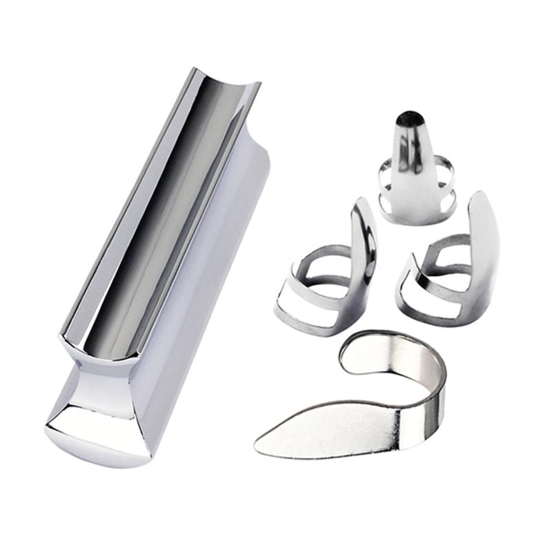 Guitar Slide Stainless Steel Tone Bar Guitar Lap Slide Tone Bar with 3Pcs Finger Picks & 1Pc Thumb Pick for Guitar Bass