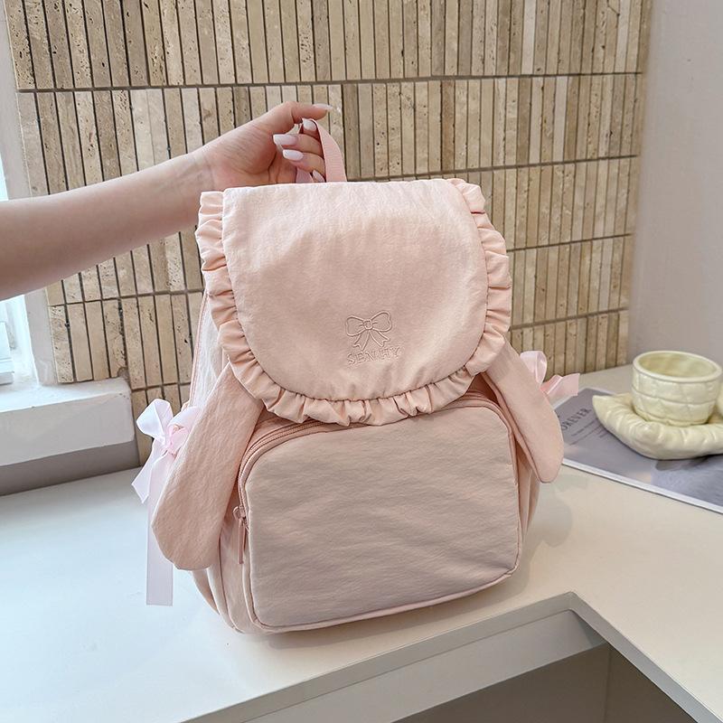 Schoolbag Korean Ins Rabbit Ears Small Backpack Female Niche High Value College Student Schoolbag Light Commuter Casual Backpack